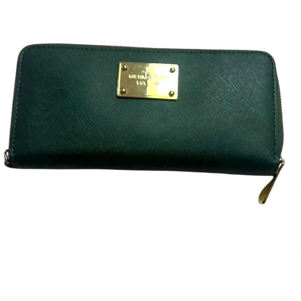 - Michael Kors green large wallet